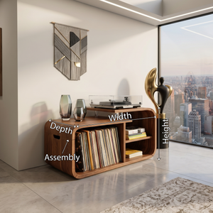 Contemporary Curved Record Player Stand Urban Penthouse