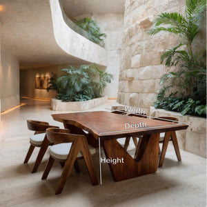 Organic Wabi Sabi Wooden Dining Table For Dining Room