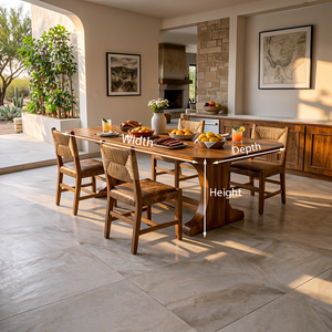 Wooden Dining Table With Farmhouse Style For Dining Room