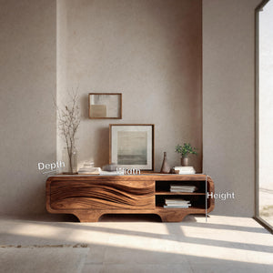 Contemporary Sculpted Low Sideboard For Living Room