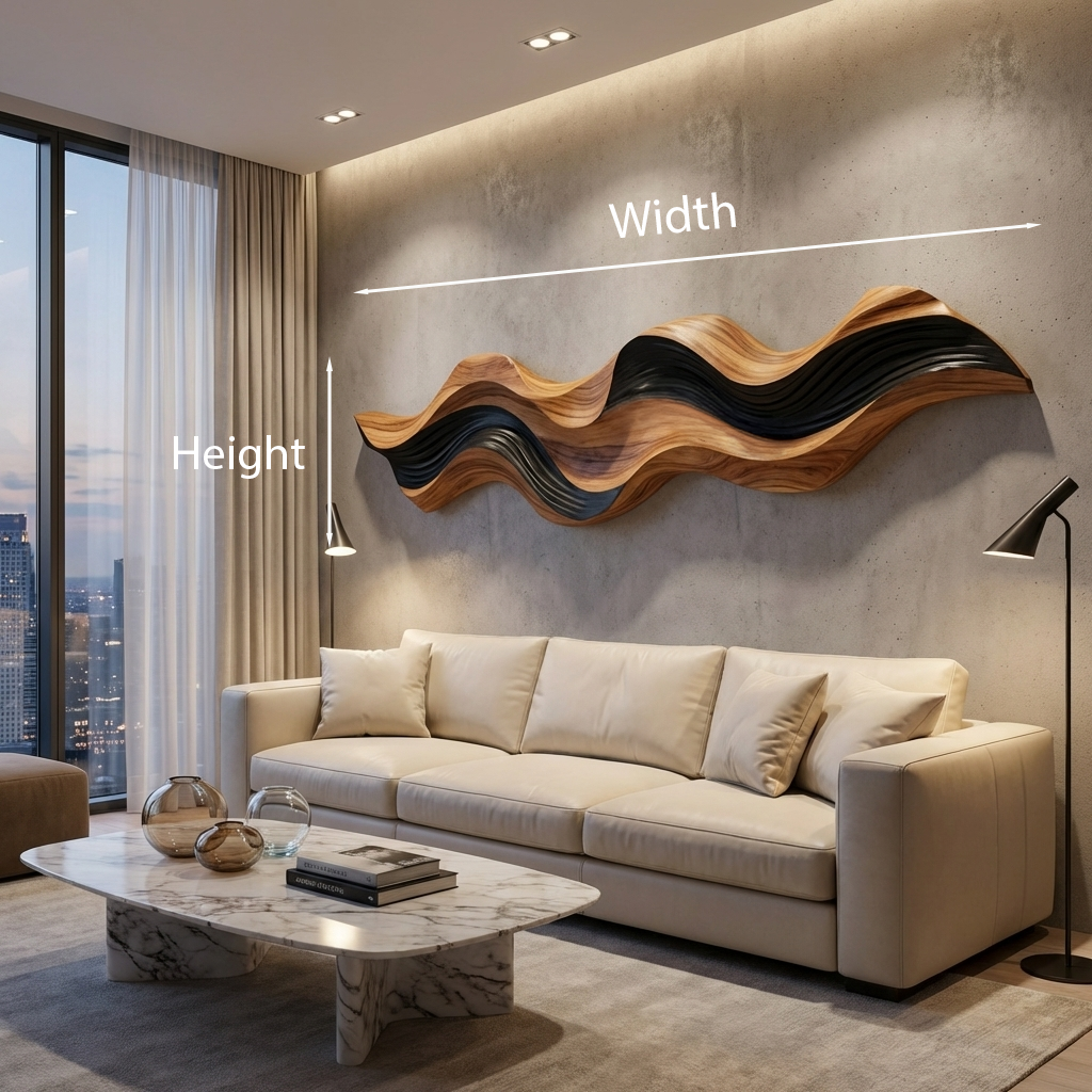 Modern Abstract Wooden Wall Art Flowing Sculptural Design For Home