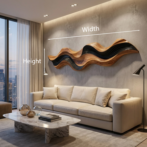 Modern Abstract Wooden Wall Art Flowing Sculptural Design For Home