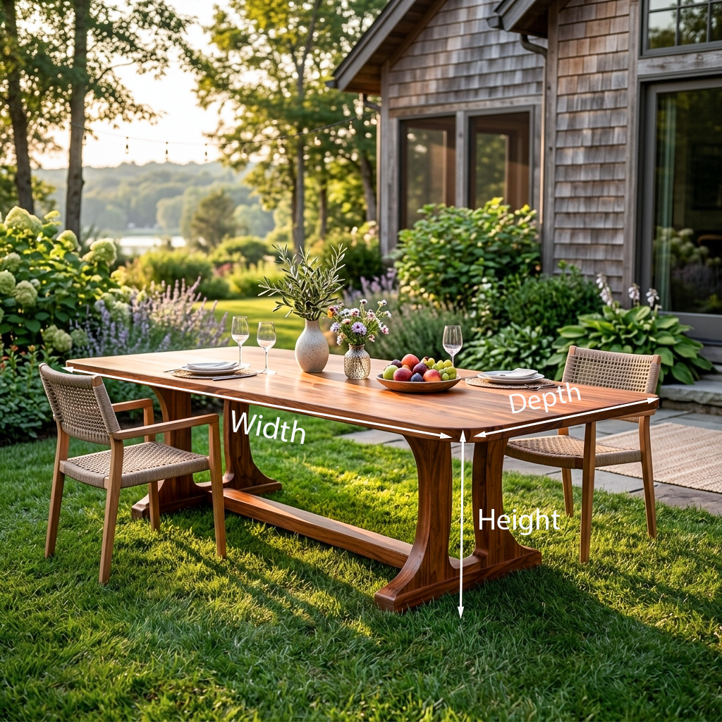 Modern Wooden Dining Table With Elegant Base For Kitchen