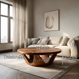 Contemporary Round Coffee Table With Open Base For Living Room