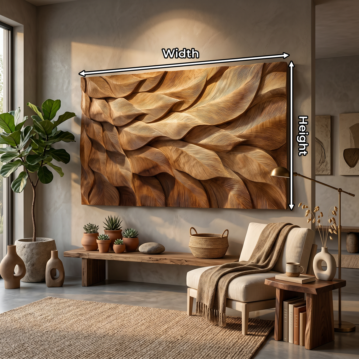 Organic Wall Art With Layered Texture For Living Room