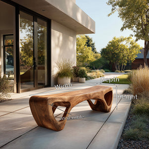 Handcrafted Wooden Garden Bench For Outdoor Lounge Area