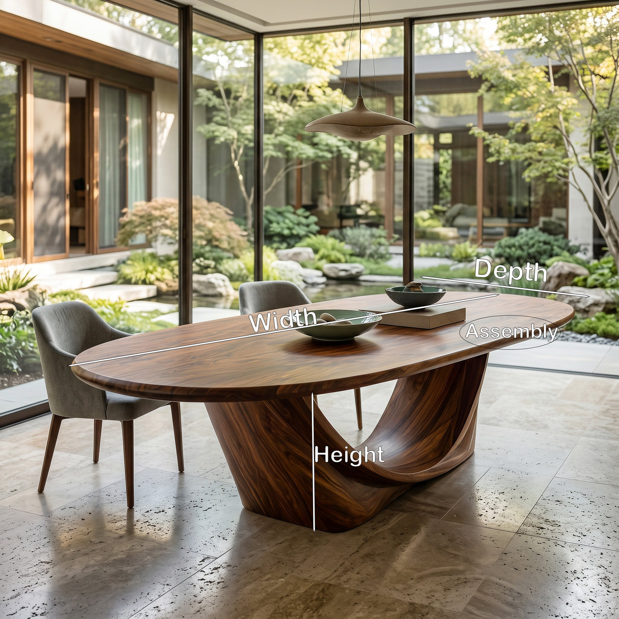 Modern Sculptural Oval Dining Table For Luxury Dining Room