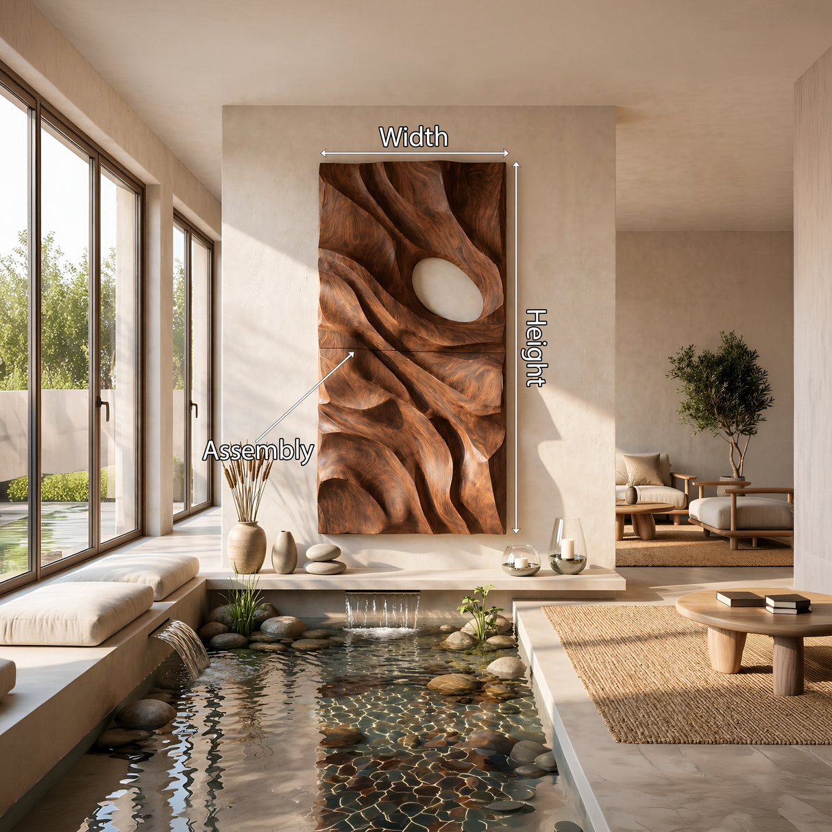 Minimalist Organic Wall Art Panel For Living Room
