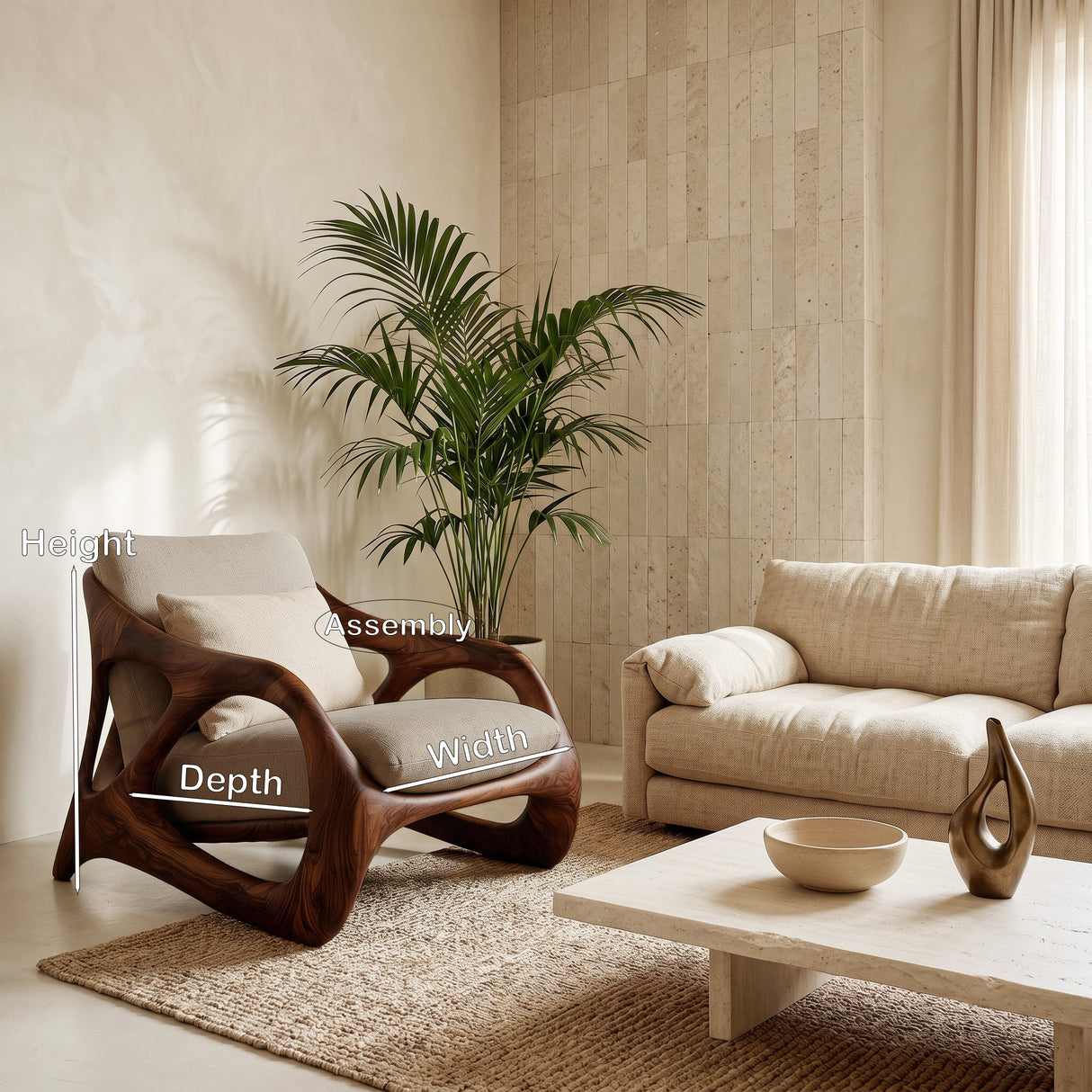Luxury Frame Sculptural Armchair For Reading Nook