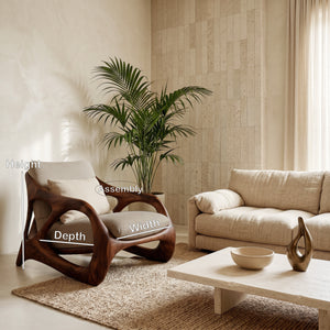 Luxury Frame Sculptural Armchair For Reading Nook
