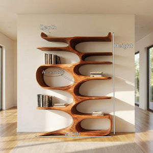 Mid Century Natural Wood Bookshelf For Living Room Furniture