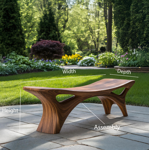 Contemporary Sculptural Outdoor Bench For Garden Or Terrace Lounge