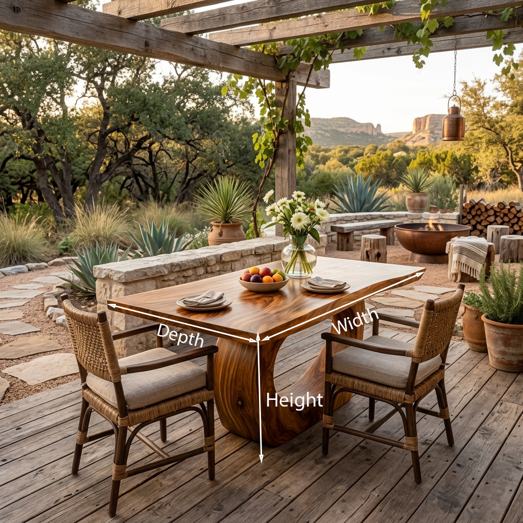 Modern Wooden Dining Table With Curved Base For Living Space