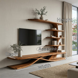 Contemporary TV Stand With Side Shelving For Living Room