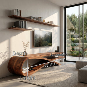 Handcrafted Sculptural Wooden TV Stand For Home Decor