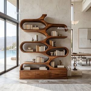 Contemporary Artistic Sculptural Bookshelf For Living Room