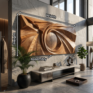 Contemporary Wall Sculpture With Geometric Carving For Entryway