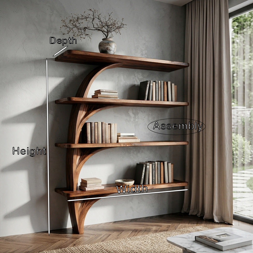 Organic Tree From Wood Floating Bookshelf For Home Display