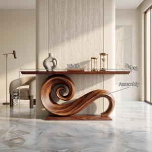 Modern Solid Wood Console Table Organic Live Edge For Entryway Design