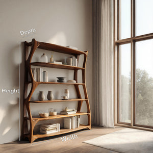 Elegant Wooden Standing Shelf With Tiers For Living Room