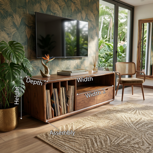 Handmade Wooden TV Cabinet Organic Curved Form