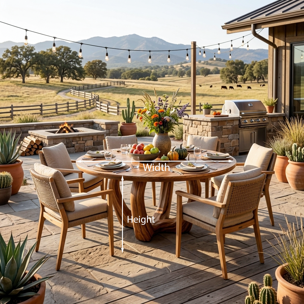 Elegant Wooden Round Dining Table For Dining Area