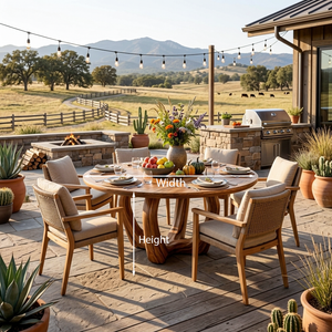 Elegant Wooden Round Dining Table For Dining Area