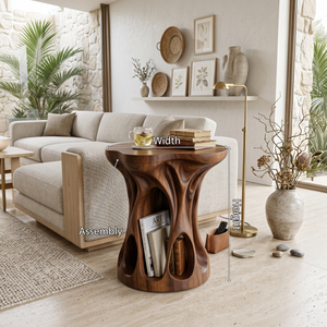 Mid Century Sculptural Accent Table For Living Room