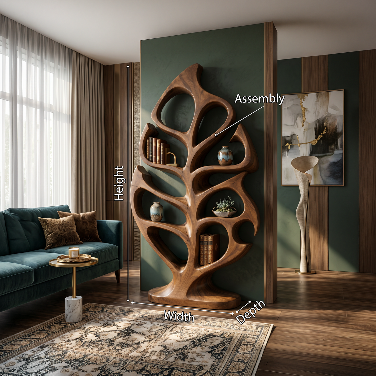 Organic Storage Bookshelf For Comfortable Reading Space