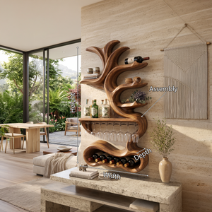 Organic Sculptural Bottle Organizer For Home Bar