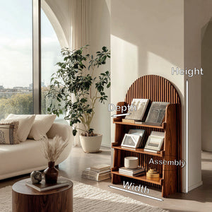 Handcrafted Wooden Carved Arch Magazine Rack For Reading Nook