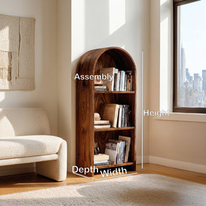 Minimalist Wooden Magazine Rack With Arched Form For Living