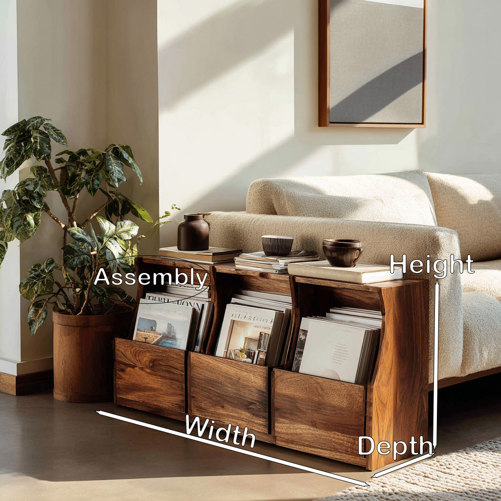 Modern Farmhouse Box Pocket Magazine Rack For Living Room