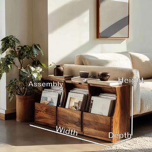 Modern Farmhouse Box Pocket Magazine Rack For Living Room