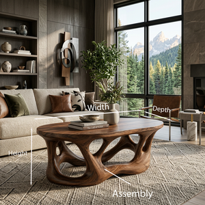 Organic Coffee Table With Flowing Sculptural Base For Contemporary Home
