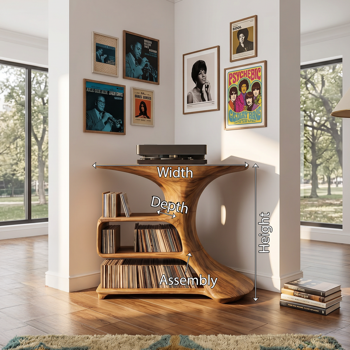 Mid Century Wooden Media Console For Bedroom Furniture
