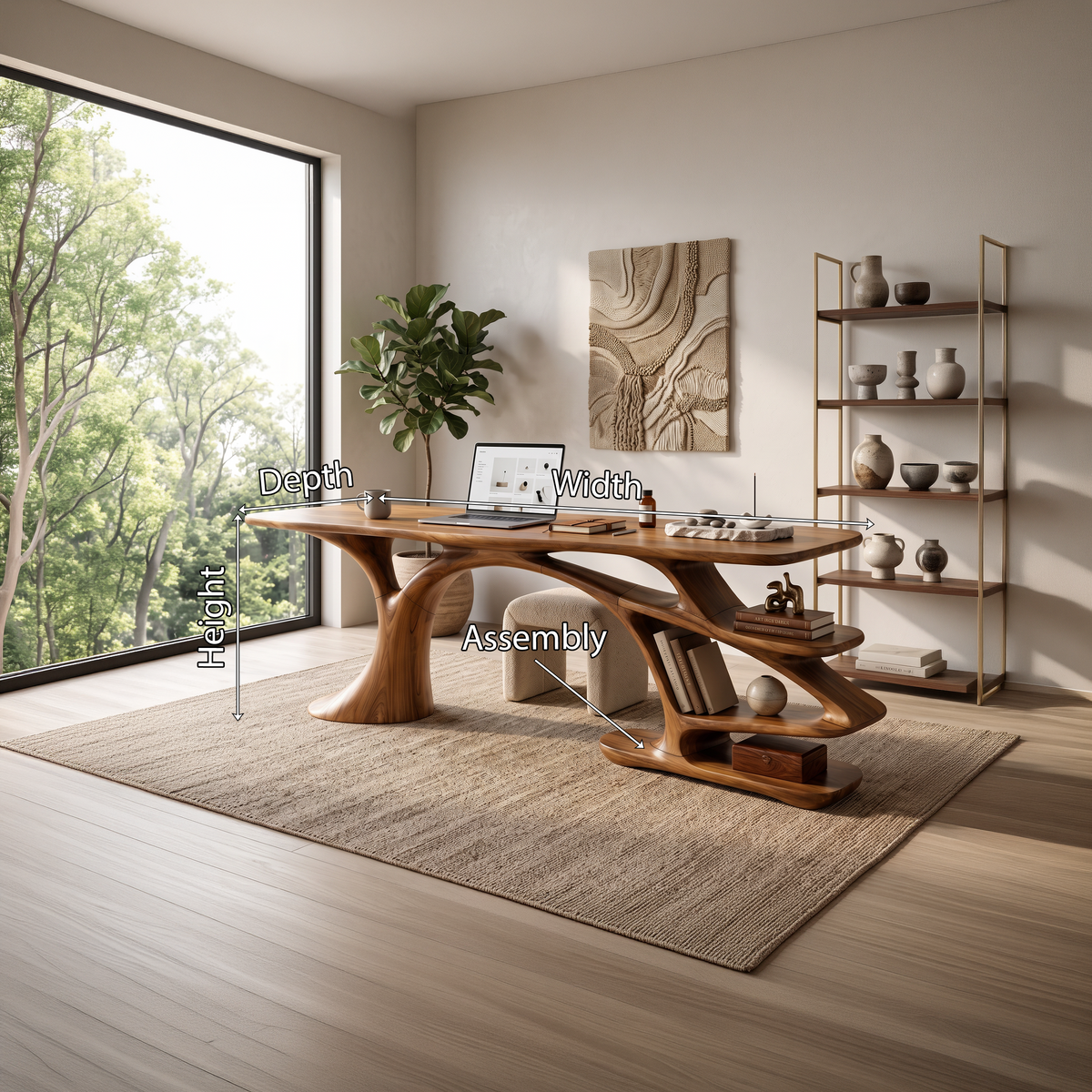 Contemporary Branch Base Writing Desk Home Office