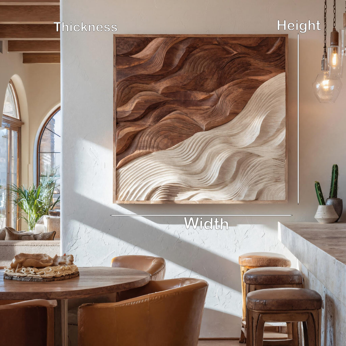 Contemporary Wooden Wave Wall Art For Living Spaces