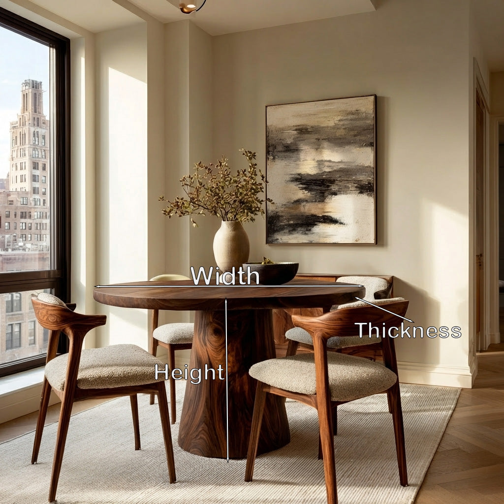 Minimalist Wooden Sculptural Dining Table For Dining Room