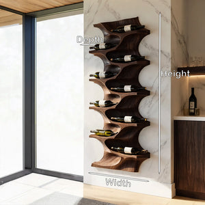 Contemporary Natural Wood Wine Rack For Dining Room Wall Display