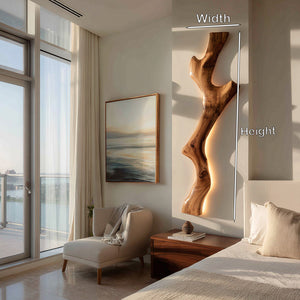 Modern Live Edge Wooden Wall Lamp For Bedroom