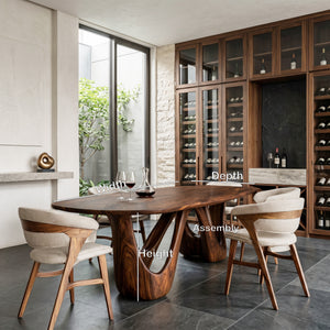 Organic Dining Table With W-shape Base For Dining Room