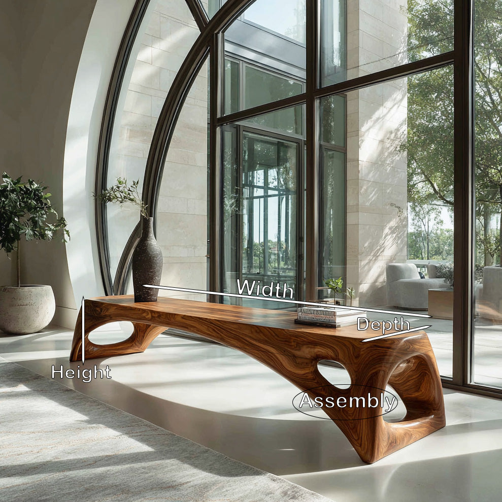 Minimalist Long Wooden Bench For Entryway