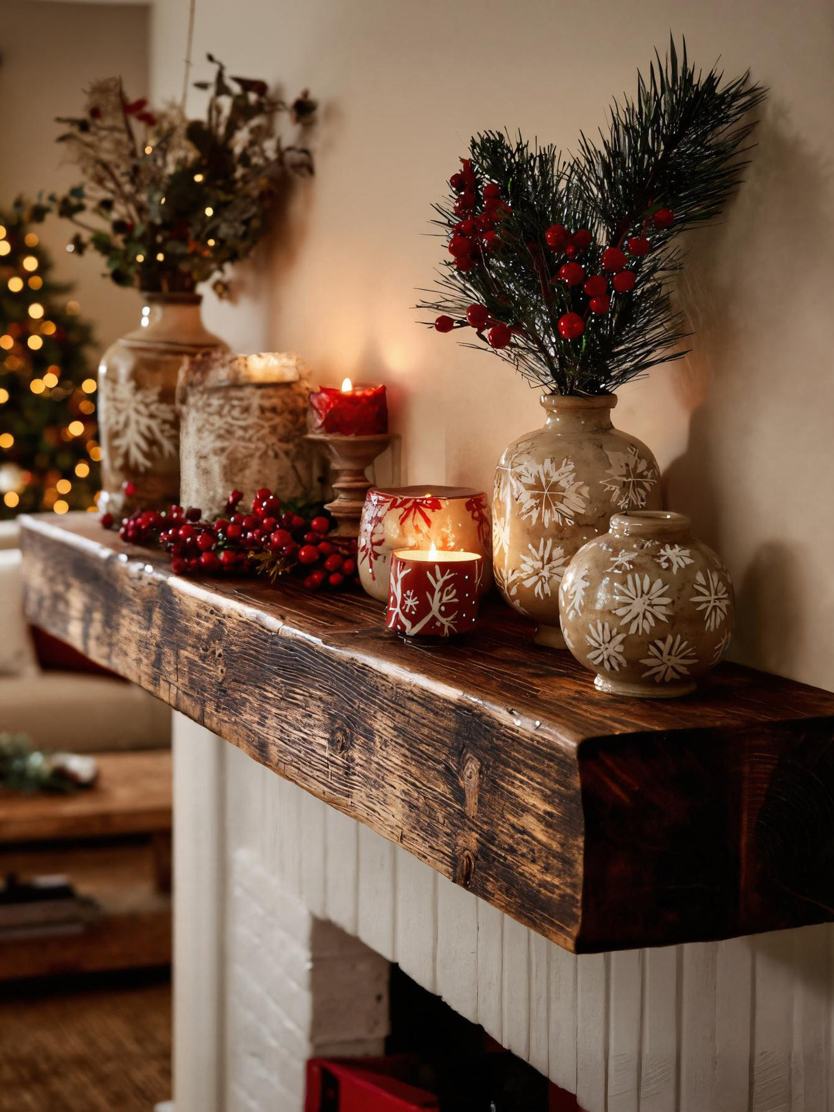 Rustic Fireplace Mantel Shelf For Living Room