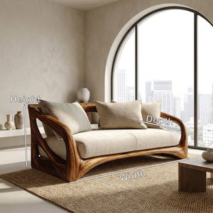 Modern Handcrafted Wood Sofa For Living Room