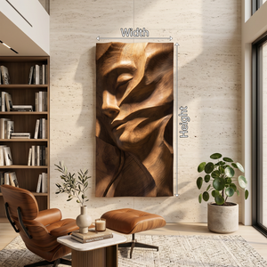 Sculpted Female Face Wood Wall Art Luxury Reading Room Decor