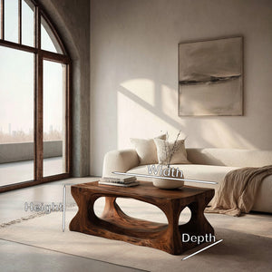 Organic Style Coffee Table Natural Wood For Living Room