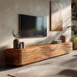 Minimalist Wave TV Console For Living Room