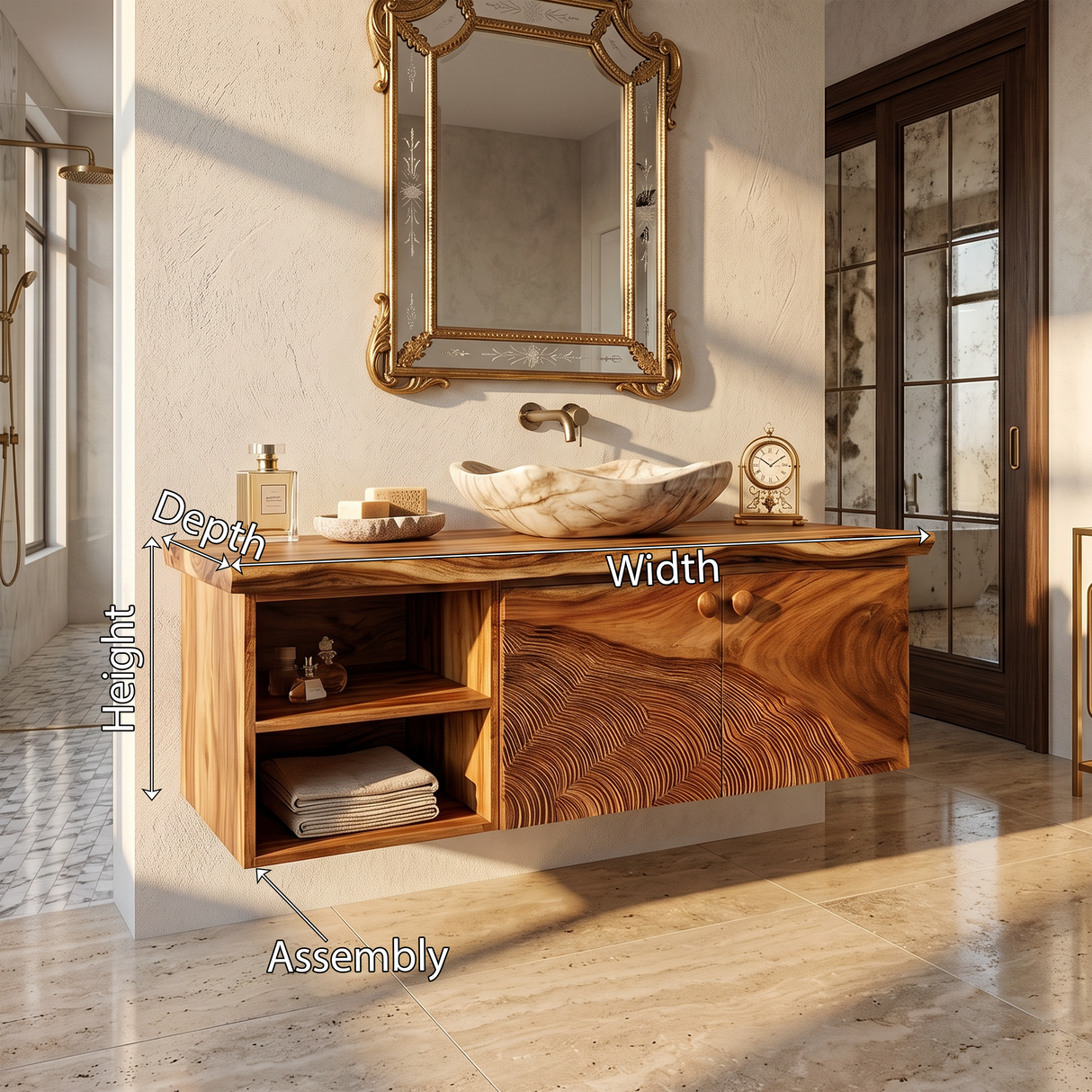 Rustic Wood Vanity Luxury Ensuite Bathroom