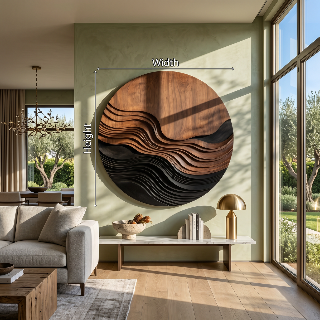 Contemporary Wave Pattern Wall Art For Entryway